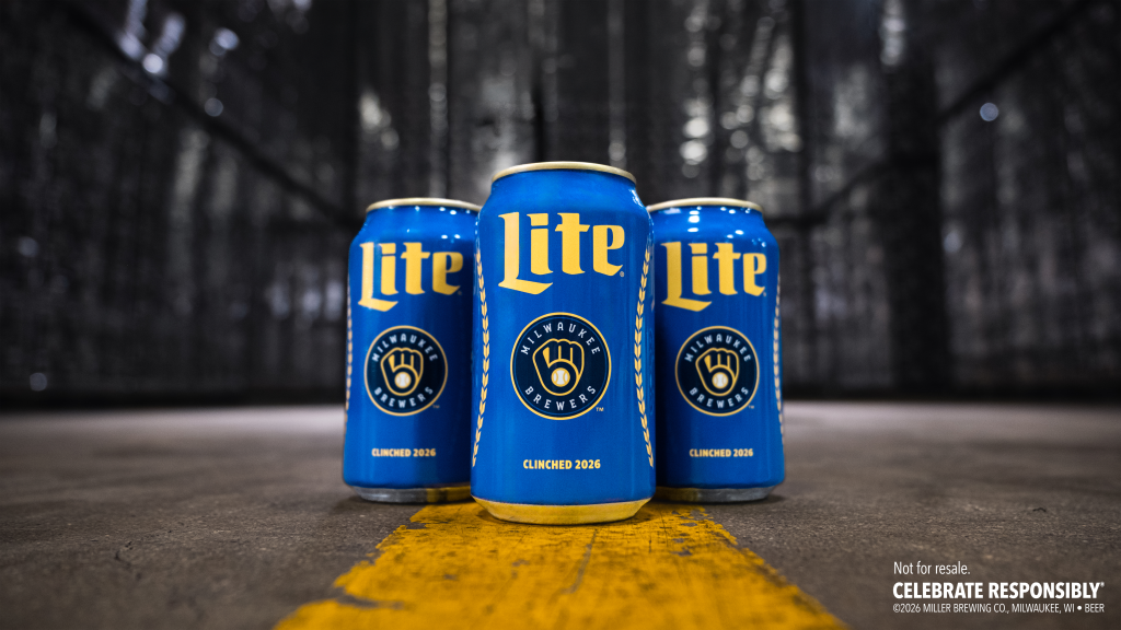 Clinch cans from Miller Lite made to celebrate Milwaukee Brewers win